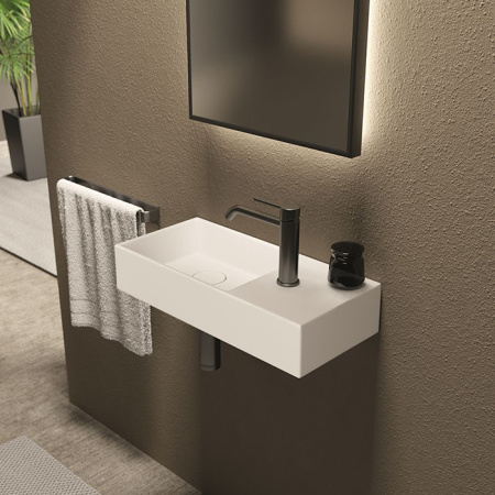 Alice Spy Раковина 55x25хВ11, накладная/подвесная, с отверстием под смеситель, белый глянцевый 