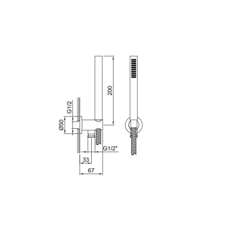 Fantini Venezia Душевой набор: ручная лейка FIT, шланг 150 см, держатель для ручной лейки, цвет: Matt British Gold PVD 