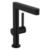 HANSGROHE FINORIS Смеситель для раковины на 1 отверстие, однорычажный, с поворотным изливом, с донным клапаном, цвет черный матовый