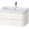 Duravit Happy D.2 Plus Тумба подвесная с умывальником 775х490х468 мм, с 1 отв под смесит, 2 ящика, выпуск и сифон в комплекте, цвет белый глянцевый