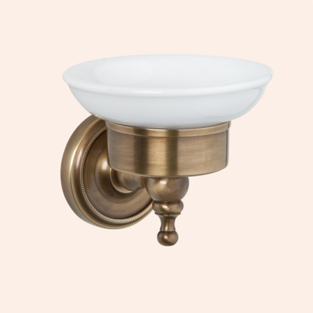 TW Bristol 106, подвесная мыльница, керамическая (белый), цвет держателя: бронза 