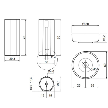 Antonio Lupi Opale Раковина накладная, Ø50см, без отв под смес, без перелива, с д/клапаном (хром), мат-л: нат.камень, цвет: Nero Marquinia 