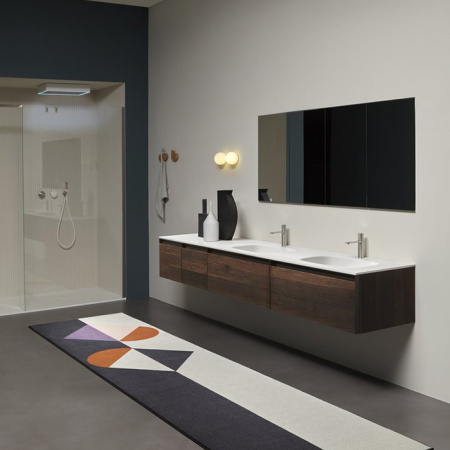 ANTONIO LUPI INDIGO Смеситель для раковины на 1 отверстие, излив 165 мм., цвет сатинированная сталь 