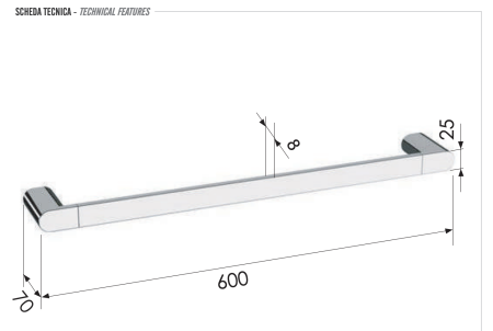 Полотенцедержатель 60 см Remer Lounge LN30CR 