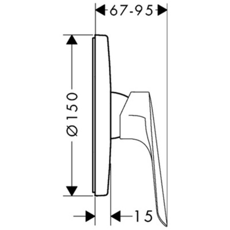 HG Logis E Встраиваемый смеситель для душа на 1 источник, внешняя+внутренняя части, цвет: хром 