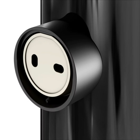 Keuco REVA Туалетный гарнитур, хрустальный стакан лакированный, скрытый крепеж и запасная щетка ершика в к-те цвет:  черный матовый 