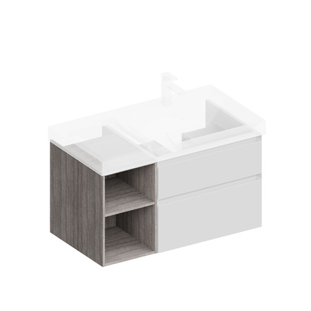 Kerama Marazzi Тумба CUBO правая подвесная с ящиками 90, белая матовая 