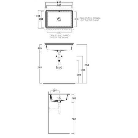 SIMAS Lavabi d'arredo Раковина под столешницу 56х36 см , цвет черный глянцевый 