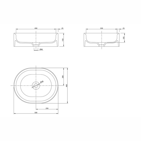 KNIEF Pearl Раковина накладная   50х40х15 см  без перелива, цвет белый матовый 