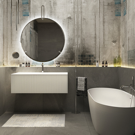 KERASAN SHAPE Раковина керамическая 1220х520 мм., встраиваемая, с 1 отверстием для смесителя, цвет белый глянцевый 