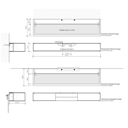 Decor Walther Box 40 Светильник настенный 40x10x5см, 2x R7S 78mm max. 100W, цвет: хром 