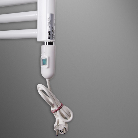 Irsap Ares Полотенцесушитель эл-ий 580x818x30мм (15 трубок-2 промежутка), мощность: 400 ватт, с выкл хром, провод: 1200мм, цвет: черный матовый(К1) 