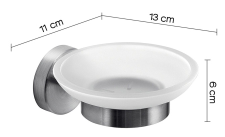 Gedy Project, настенная стеклянная мыльница, цвет зачищенный хром 