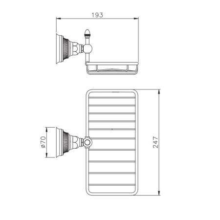 Nicolazzi Impero Полочка-решетка подвесная, цвет: хром 