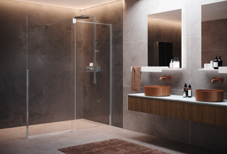 Дверь в нишу сдвижная 140 см (137-139x200) Novellini H Style HSTYLE140D-1B, правая, профиль Silver, стекло прозрачное CrystalClear 