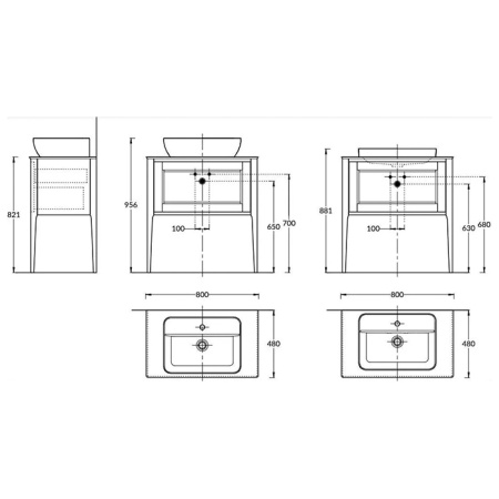 Kerama Marazzi Тумба PLAZA Classic NEO напольная 1+1 ящик 80, капучино матовый 