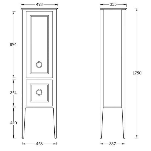 Kerama Marazzi Пенал PLAZA Classic NEO напольный 175, капучино матовый 