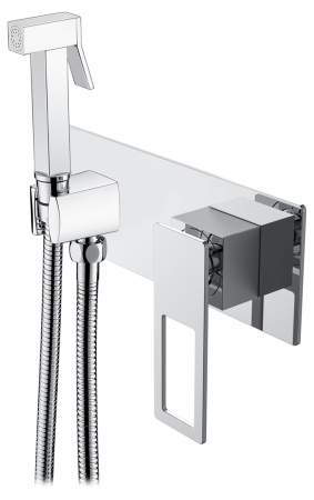 Гигиеническая лейка Q со смесителем  CHROME CHROME_Комплект 