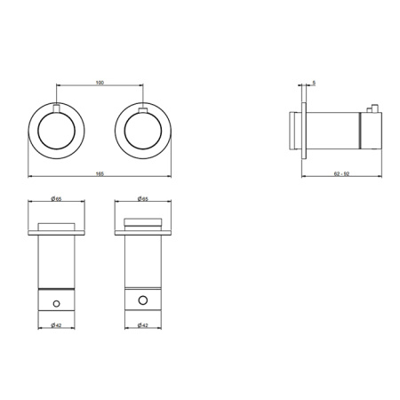 GESSI ANELLO Внешние части для термостатического смесителя на 3 позиции, цвет хром 