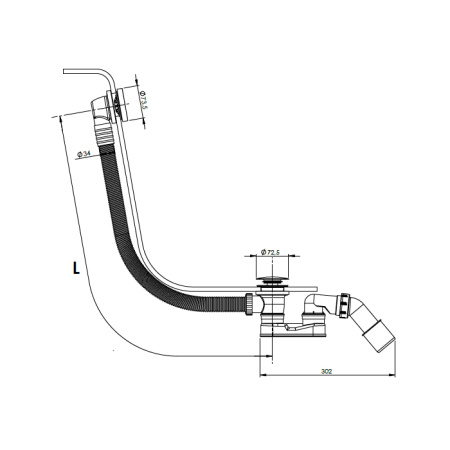 ALMAR Слив-перелив для ванны, цвет медь брашированная PVD 
