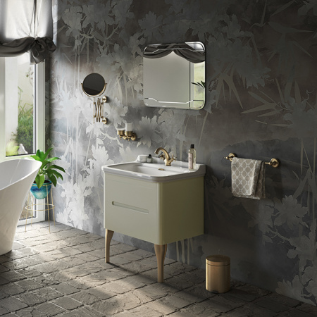 Kerasan Waldorf Раковина керамическая 80х55см, c 1 отверстием под смеситель, белая, цвет заглушки - хром 