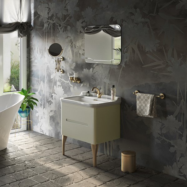 Kerasan Waldorf Раковина керамическая 80х55см, c 1 отверстием под смеситель, белая, цвет заглушки - хром 