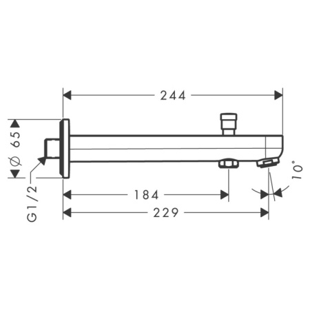 HG Metris S Излив на ванну 228 мм, цвет: хром 