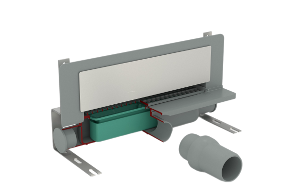 Трап 35 см, пристенный, гидрозатвор, ABS, горизонтальный выход OMP Tea Intramura 975.101.8 