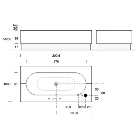 VITAGE milldue edition Four Seasons Основание для отдельностоящей ванны 2150х1300х580 мм., цоколь полированная сталь, цвет глянцевый Bianco 