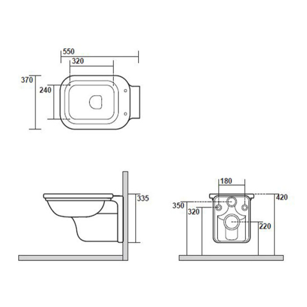 Kerasan Waldorf Унитаз подвесной 55х37см, цвет белый 