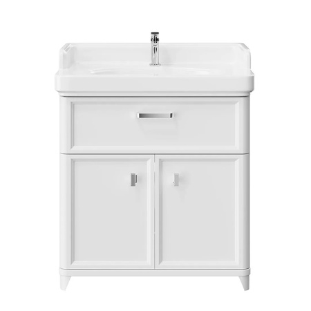 Kerama Marazzi Тумба POMPEI напольная с ящиком и дверцами 80, белая глянцевая 