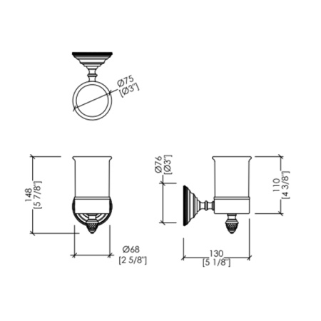 Devon Gemstone Стакан подвесной. цвет держателя  никель блестящий 