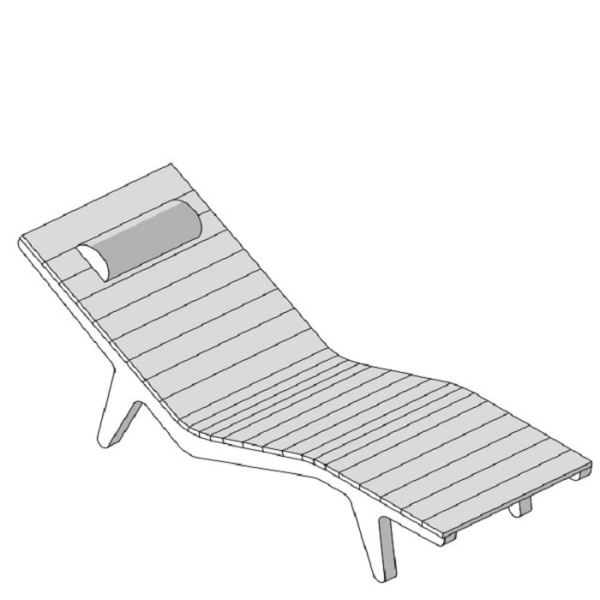 Effegibi Релаксационный лежак, 187x65x Н: 80см, материал: хемлок/небеленой шерсти 
