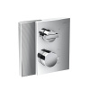AX Edge Встраиваемый термостат для душа, на 1 источник с запорным вентилем (внешняя часть), алмазн. огранка, цвет: хром