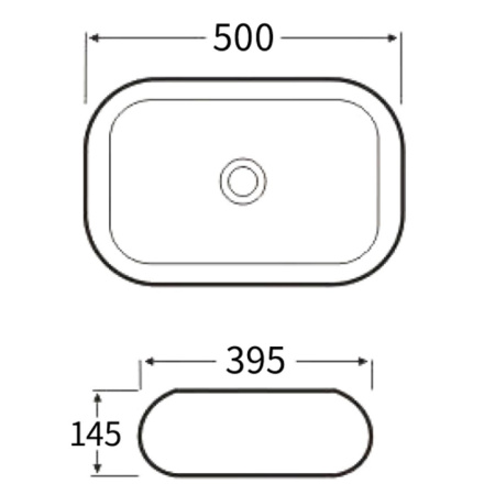 NEMO 960 Раковина керамическая 500*395*145 мм, цвет-белый 