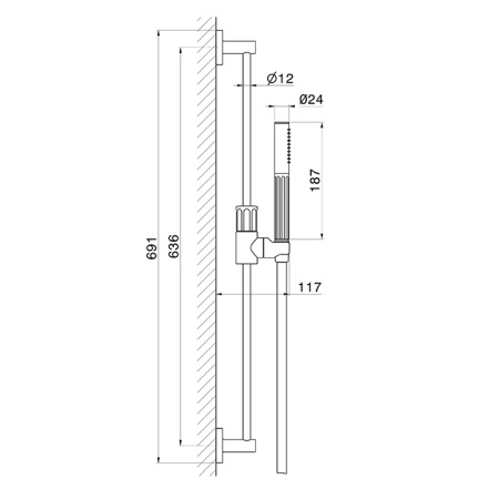 Newform Ionika Allure  Душевая стойка с ручным душес, цвет:  чернвй матовый 