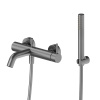 Newform X-Steel 316 Смеситель для ванны с ручным душем, кронштейном, шланг: 150 см, цвет: PVD Br. gun metal (снято с пр-ва, нов. арт. 69641CX.59.064)