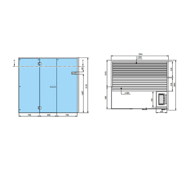 Effegibi Sky Corner Био-Сауна 230x200h211см, SX, цвет: канадский хемлок 