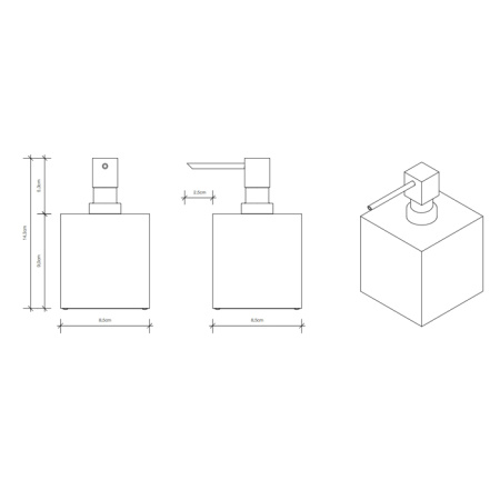 Decor Walther Cube DW 475 Дозатор для мыла, настольный, цвет: черный матовый 