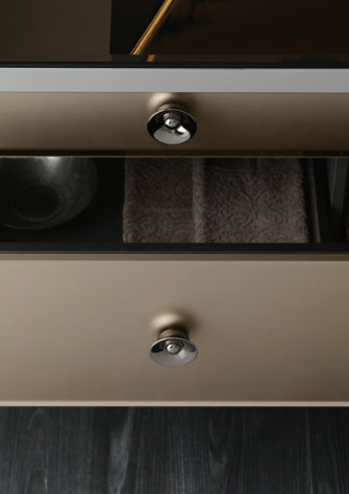 VITAGE milldue edition Majestic Тумба 1260х549хh480 мм., подвесная, с 4 выдв. ящиками. без отв. под смес., отделка зеркало Bronzo acidato/black crom 