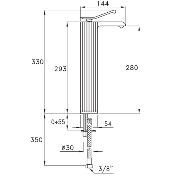 Stella Casanova Смеситель для накладной раковины на 1 отверстие 3222MCHP, цвет: медь матовая 