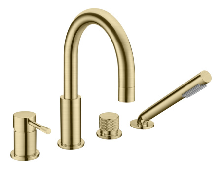 Смеситель врезной на борт ванны UNO Matt Gold 