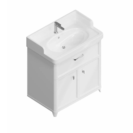 Kerama Marazzi Тумба POMPEI напольная с ящиком и дверцами 80, белая глянцевая 