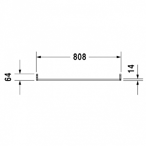 Duravit D-Code Полотенцедержатель труба с квадратным сечением, 808x14 мм, хром