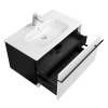 Roca ANETO Тумба подвесная 785x450x429 мм. для раковины 800 мм, с 2 ящиками(внешний и внутренний), белый глянец/черный матовый (7857430806) 