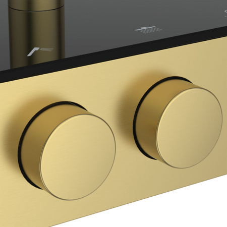 Ideal Standard Ceratherm Solos Душевая стойка, термостат, верхний душ 30см, руч.душ 13см, шланг 175см, цвет: PVD Brushed Gold 