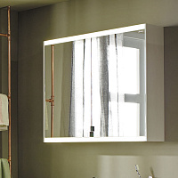 Burgbad Yso Зеркальный шкаф 82x65.6 см, с подсветкой, цвет песочный глянцевый
