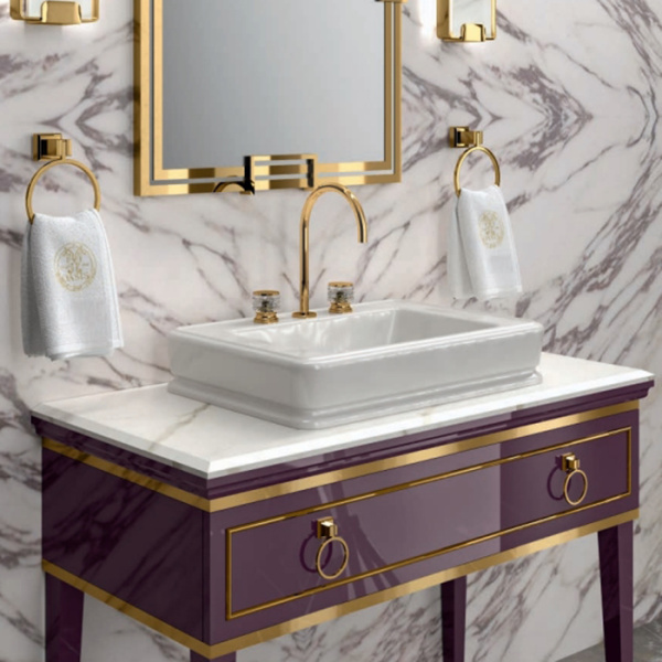 OASIS Lutetia Раковина накладная (660х470х130 мм) с 3мя отверстиями под смеситель, в комплекте: слив, материал: минеральное литье, цвет: белый 