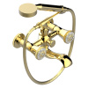 THG HIRONDELLES GOLD STAMPED Смеситель для ванны, настенный, с ручным душем, цвет Gold color PVD
