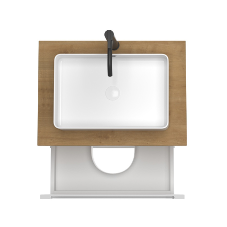 Тумба под раковину/столешницу/столешницу/столешницу Дион, Белый мат/Дуб 80 